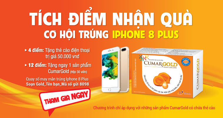 Mua cumargold - tích điểm nhận quà trúng iphone 8 plus