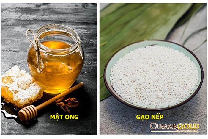 Cháo gạo nếp và mật ong 