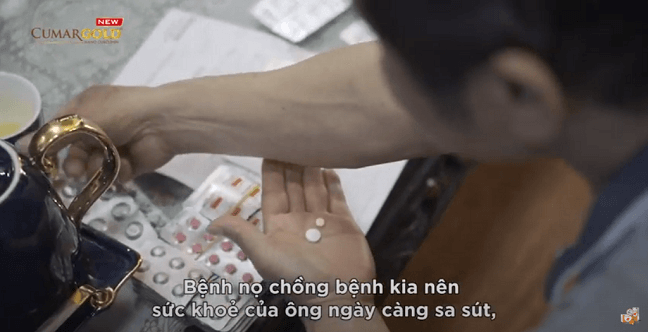 Uống quá nhiều thuốc cùng lúc khiến sức khoẻ chú Lương ngày càng giảm sút